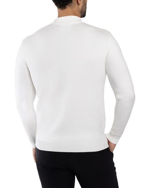 Xray Jeans White Mock Neck Knit Sweater for men