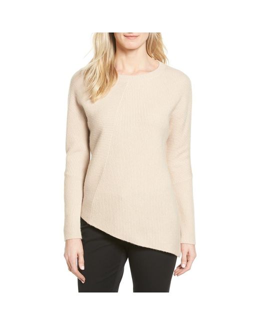 Halogen® Natural Wool & Cashmere Tunic Sweater