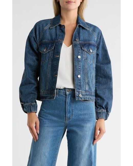 Jonathan Simkhai Blue Amie Zip Sleeve Denim Trucker Jacket