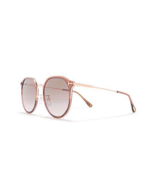 Tom Ford Pink 55Mm Gradient Round Sunglasses
