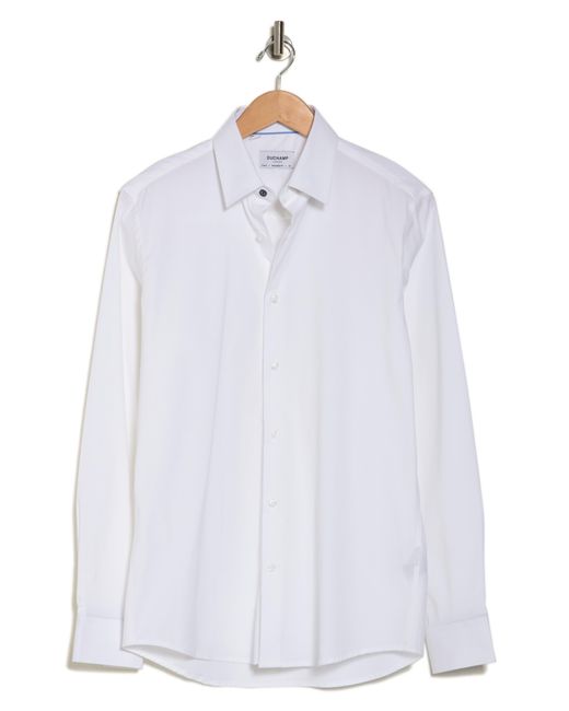 Duchamp White Solid Tailored Fit Dress Shirt for men