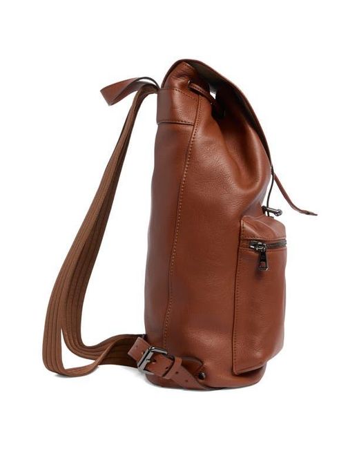 Longchamp Brown Lc3D Large Leather Backpack