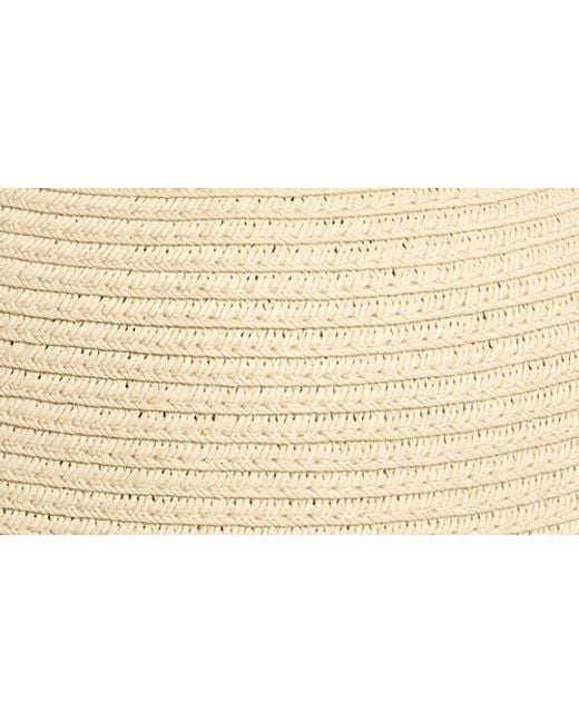 Calvin Klein Natural Metallic Raffia Straw Reader Hat