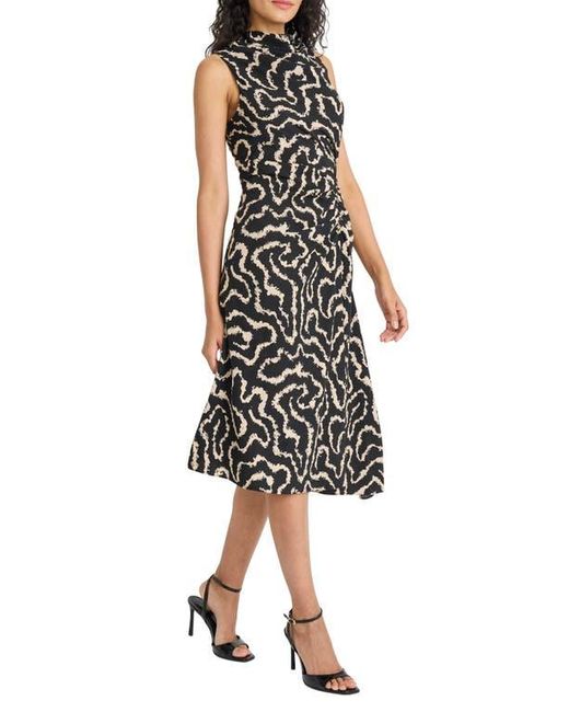 Maggy London Black Sleeveless Asymmetric Hem Midi Dress