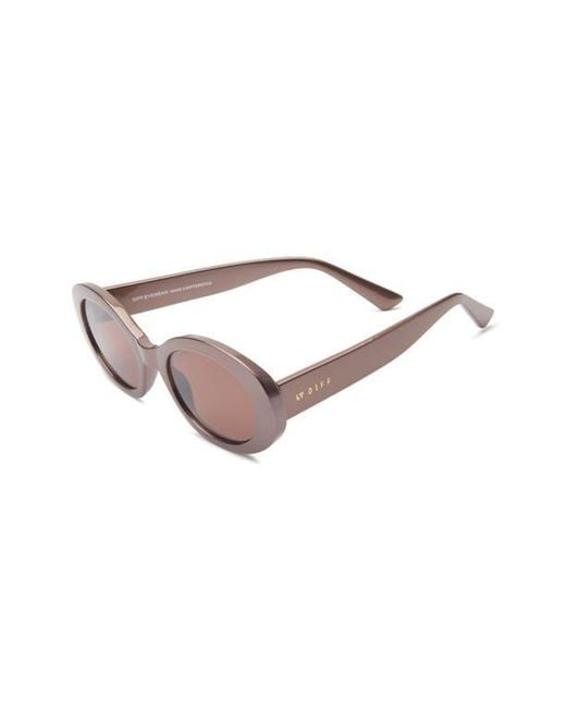DIFF Brown Delaney 52Mm Oval Sunglasses for men