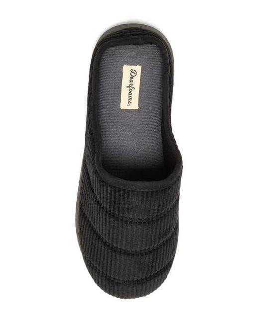 Dearfoams Black Declan Quilted Slipper for men