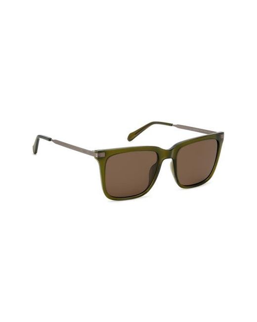 Fossil Brown 56Mm Square Sunglasses for men