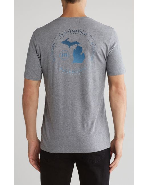 Travis Mathew Gray Yoopers Cotton T-shirt for men