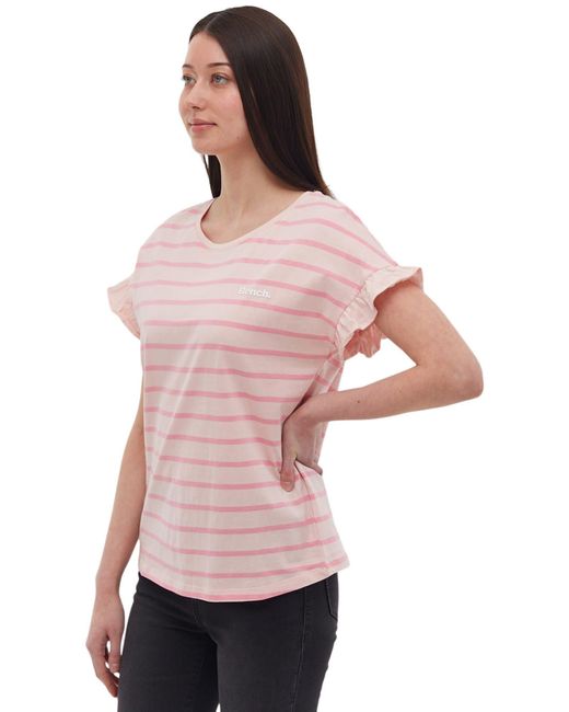 Bench Pink Velmina Ruffle Sleeve T-shirt