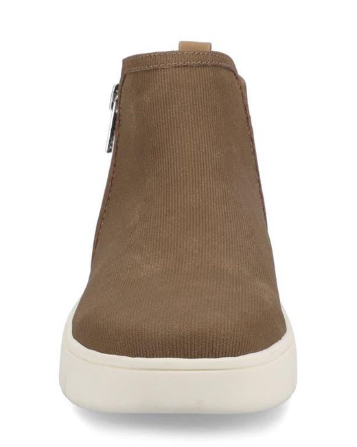 Journee Collection Brown Alita Rib Mid Sneaker