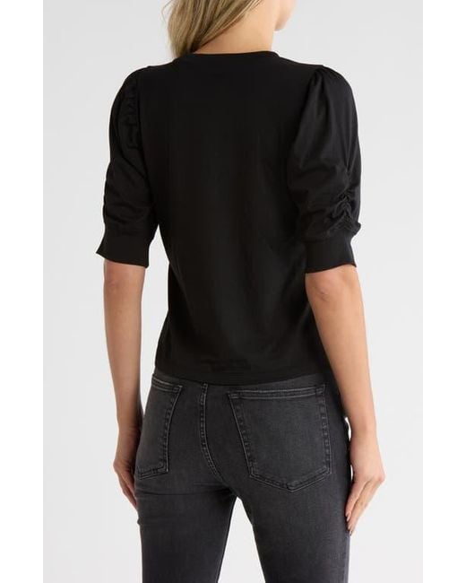 FRAME Black The Frankie Puff Sleeve T-Shirt