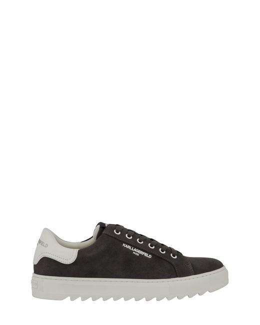 Karl Lagerfeld Gray Sawtooth Suede Sneakers for men