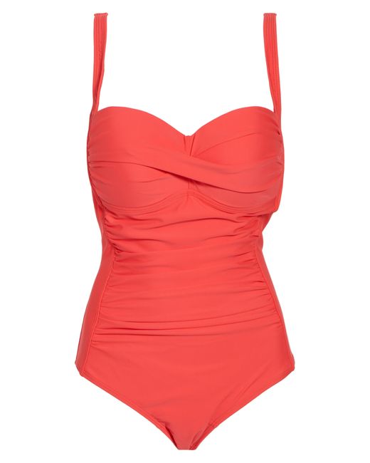 Nicole Miller Red Bandeau One-piece Swimsuit
