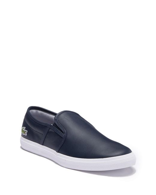 Lacoste Blue Tatalya Leather Slip-on Sneaker for men