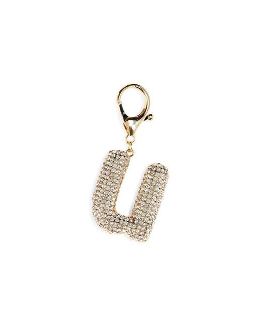 Leith White Pavé Initial Bag Charm