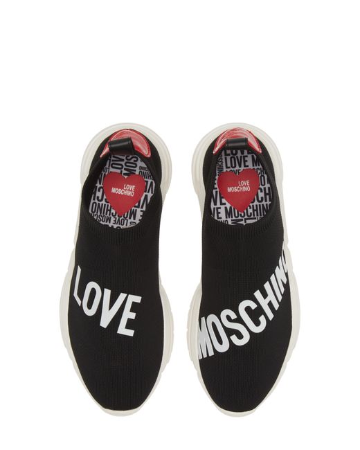 Love Moschino Black Knit Slip-on Sneaker