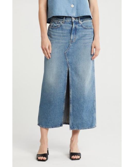 Madewell Blue The Rilee Denim Midi Skirt