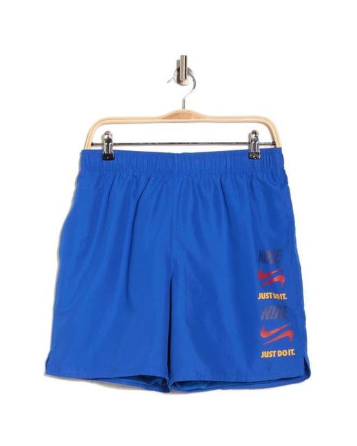 Nike Blue 7-Inch Volley Swim Trunks for men