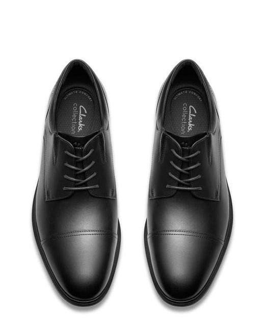 Clarks Black Steadwell Cap Oxford for men