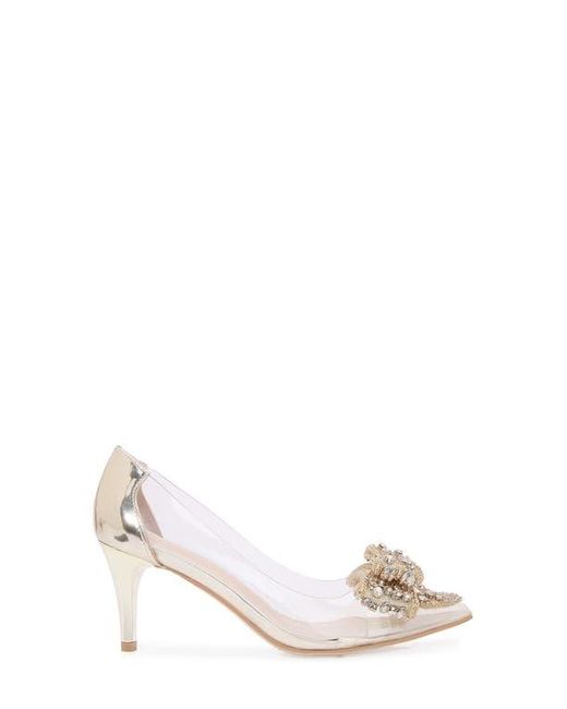 BERNESS Metallic Nala Rhinestone Clear Pump