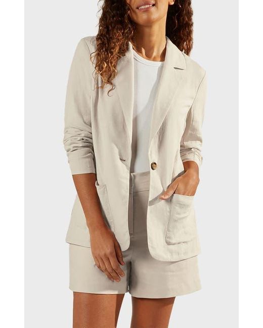 Matty M Natural Bronson Linen Blend Blazer