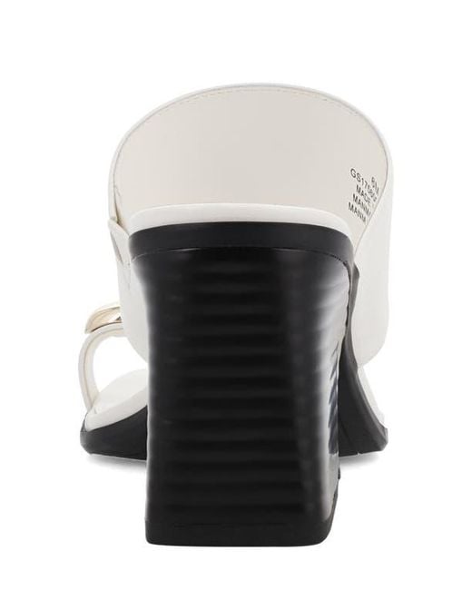 MIA White Fawn Toe Loop Sandal
