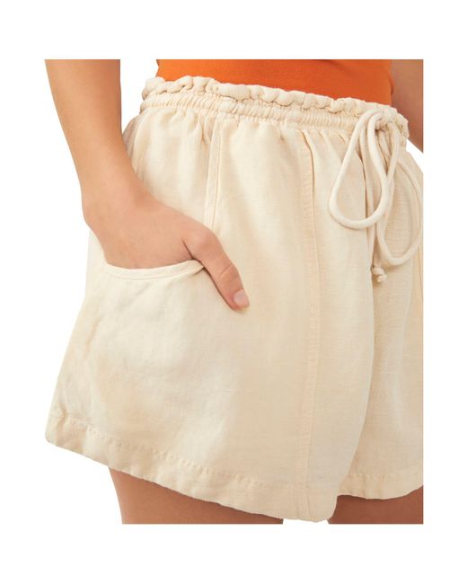 Free People Natural Mirella Linen & Cotton Drawstring Shorts