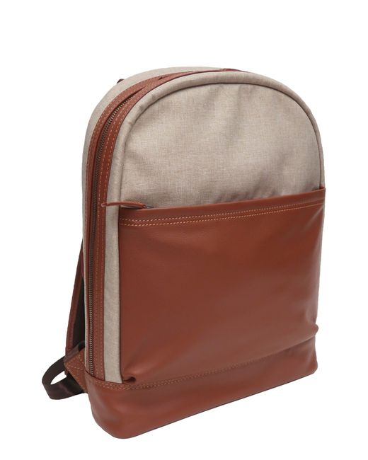 Boconi Brown Recycled Polyester & Leather Backpack for men