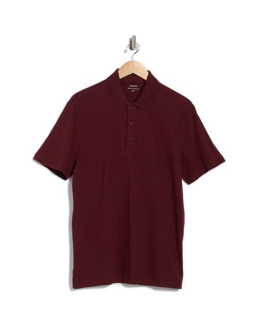 Vince Red Short Sleeve Slub Polo for men