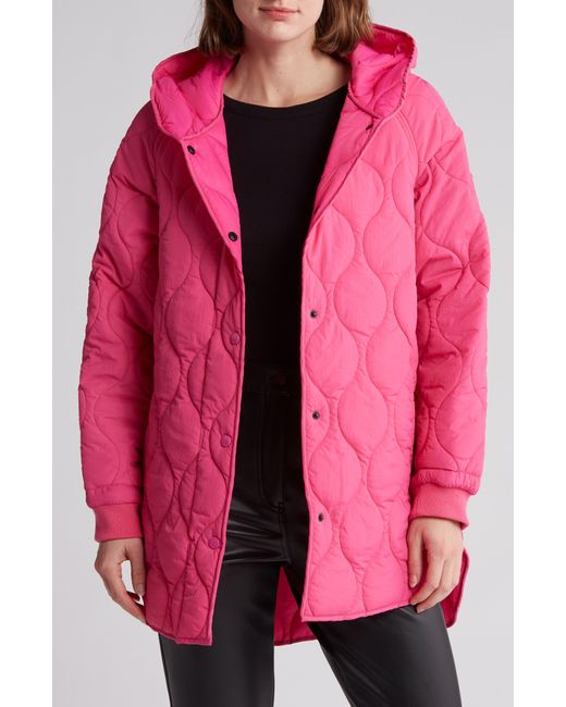 BCBGeneration Pink Onion Quilt Hooded Jacket