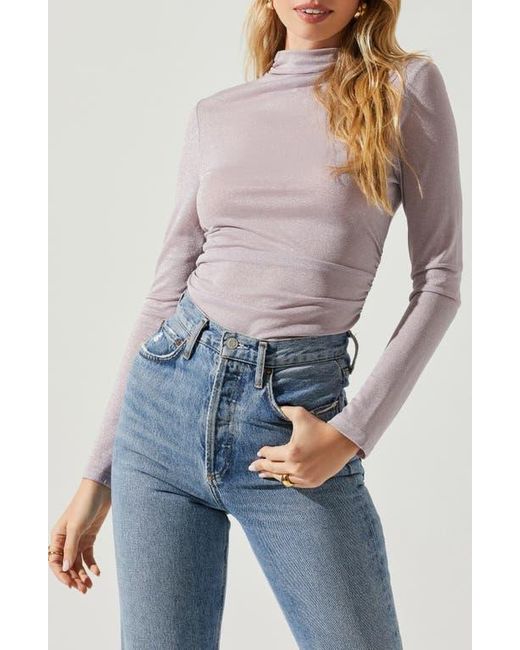 Astr White Jobelle Long Sleeve Turtleneck Top