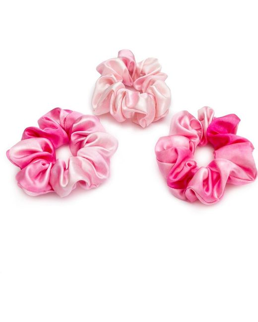 BLISSY Pink Silk Hair Tie Scrunchie Pack