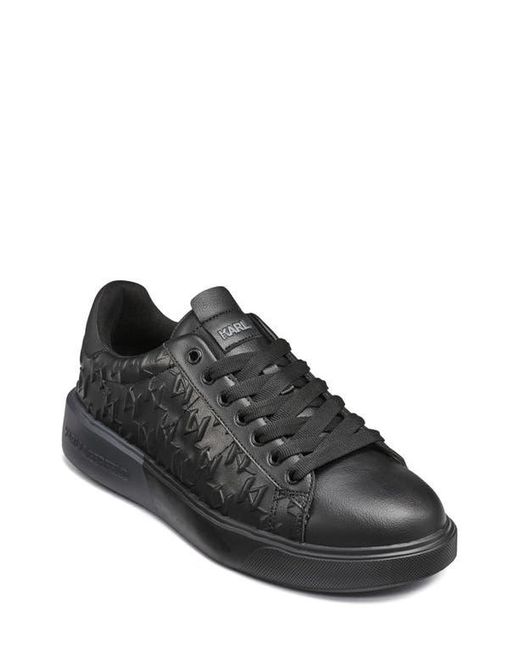 Karl Lagerfeld Black Grid Logo Embossed Sneaker for men