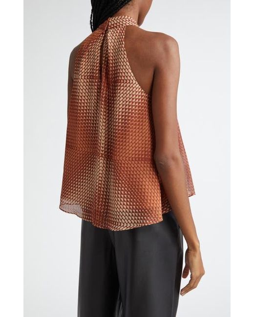 Ramy Brook Multicolor Boone Tie Neck Sleeveless Top