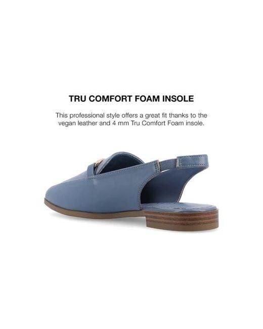 Journee Collection Blue Lainey Slingback Flat
