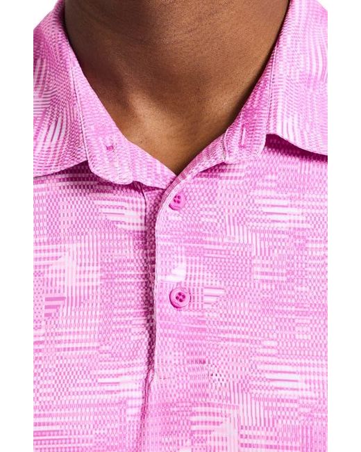 Robert Graham Red Norlen Geo Pattern Performance Golf Polo for men