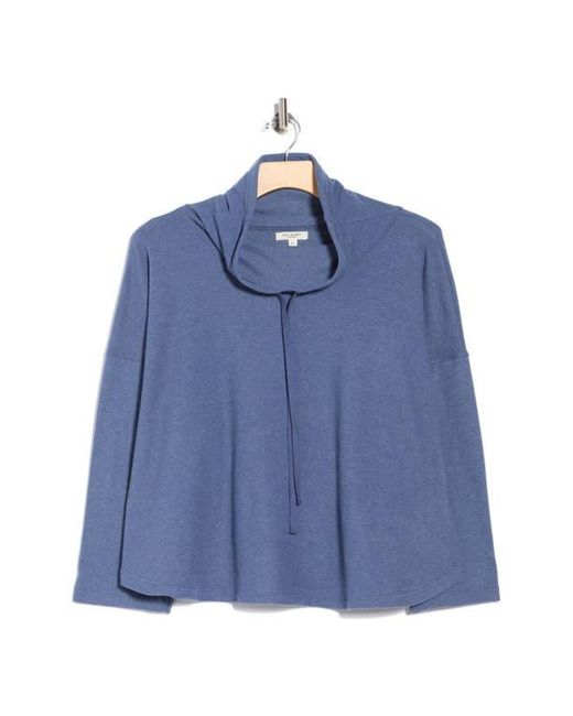 Max Studio Blue Funnel Neck Top