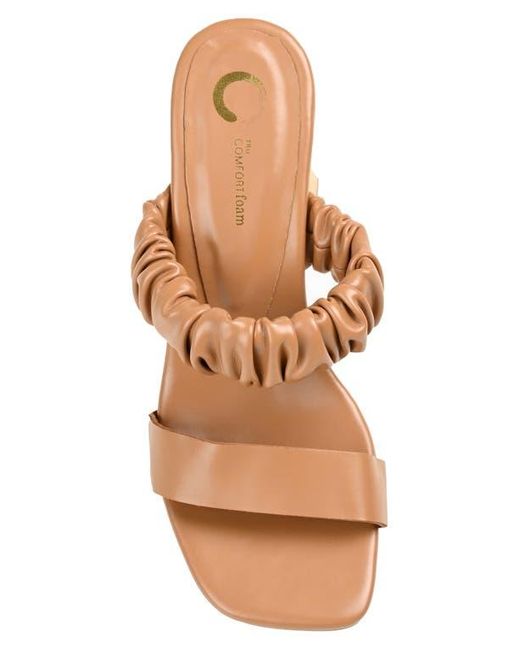 Journee Collection Natural Open Square-Toe Block Heel