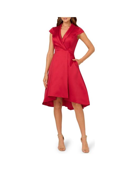 adrianna papell high low mikado dress red Amazon.com: Adrianna Papell Women's High-Low Cocktail Dress, Haute Red, 4 : Clothing, Shoes & Jewelry
