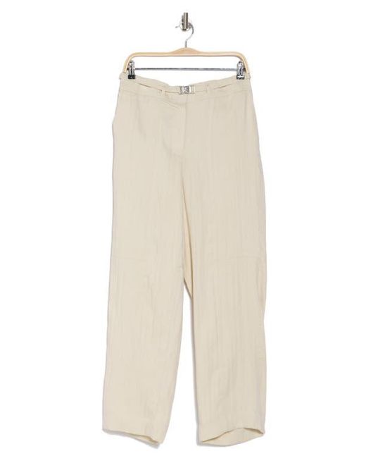 Donna Karan Natural Belted High Waist Wide Leg Pants