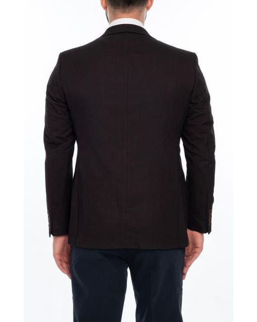 VELLAPAIS Black Solid Sport Coat for men