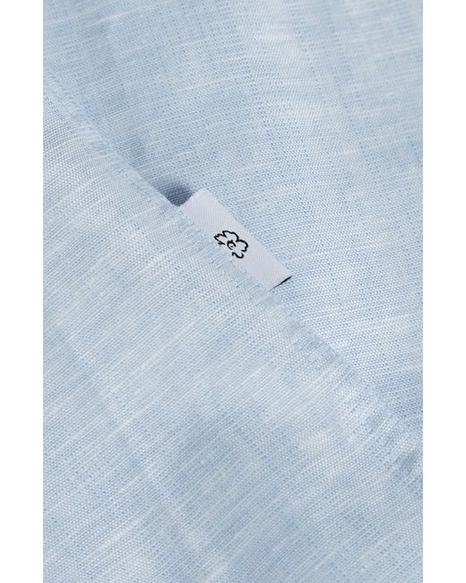 Ted Baker Blue Addle Short Sleeve Linen & Cotton Button-up Shirt for men
