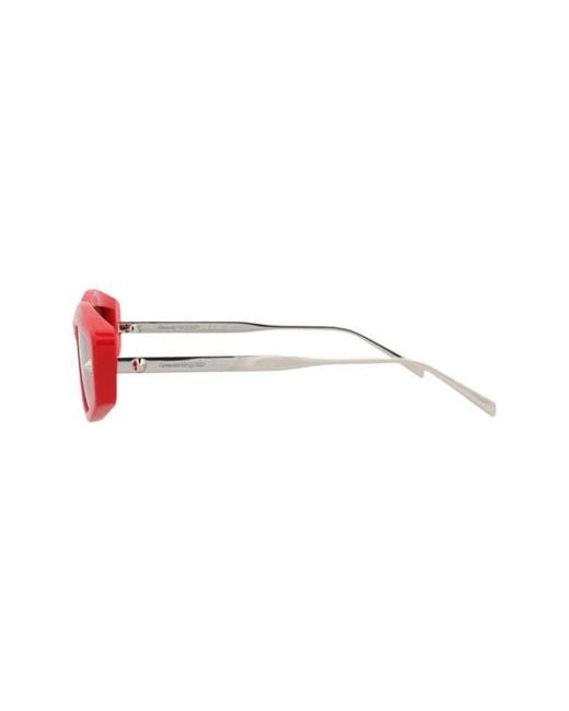 McQueen Red 52Mm Rectangular Sunglasses
