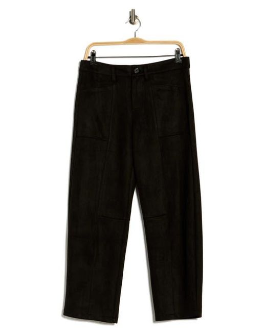 Sanctuary Black Faux Suede Barrel Leg Pants