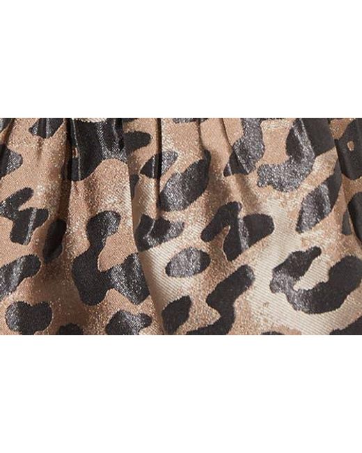 Ming Wang Black Leopard Print Peplum Top