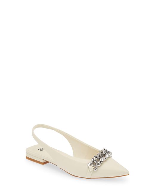 BP. White Camille Pointed Toe Slingback Flat
