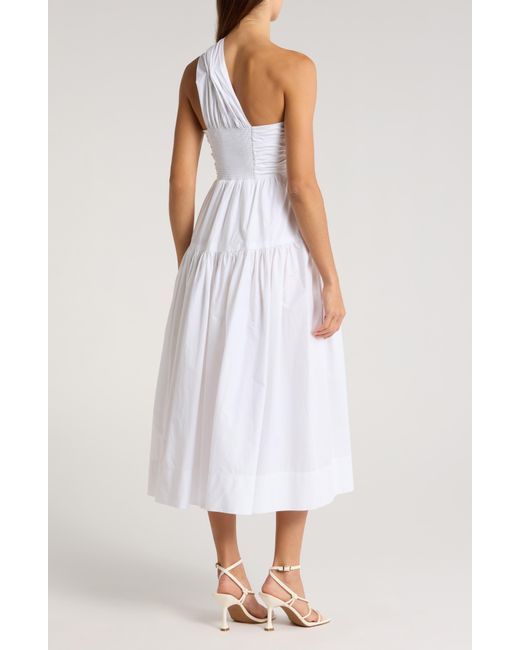 A.L.C. White Aubrey One-shoulder Cotton Dress