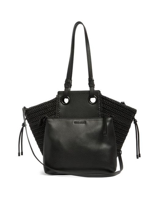 Steve Madden Black Bidris Mix Media Tote Bag