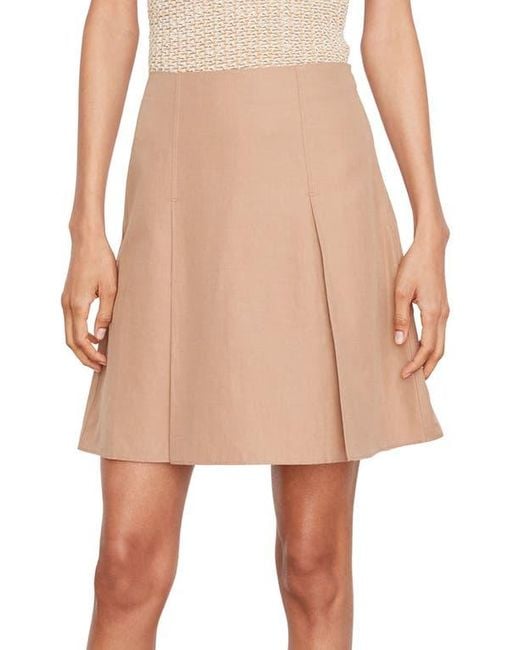 Vince Natural Pleated A-Line Skirt