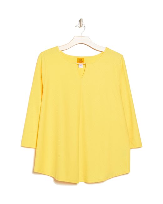 Ruby Rd Yellow Cable Stripe Top